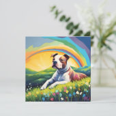Carte Amstaff American Staffordshire Terrier Rainbow Chi (Debout devant)