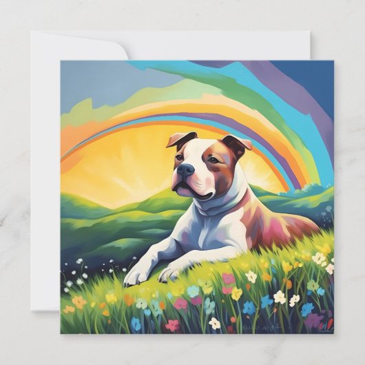 Carte Amstaff American Staffordshire Terrier Rainbow Chi (Devant)