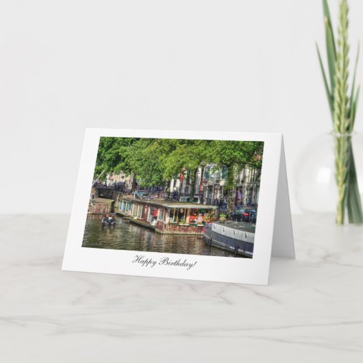 Carte Amsterdam Canal Houseboat - Joyeux anniversaire (Devant)