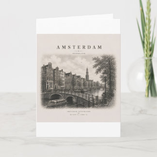 Carte Amsterdam | Conception de ville de voyage vintage