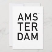 Carte Amsterdam - minimalistic typography card (Devant)