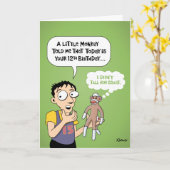 Carte Amusant 12ème anniversaire (Fleur jaune)