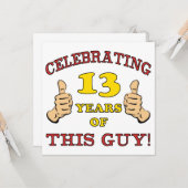 Carte Amusant 13ème anniversaire pour les garçons (Devant/Arrière en situation)