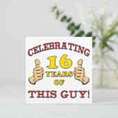 Carte Amusant 16ème anniversaire pour les garçons (Debout devant)