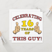 Carte Amusant 16ème anniversaire pour les garçons (Devant/Arrière en situation)