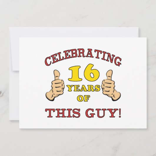 Carte Amusant 16ème anniversaire pour les garçons (Devant)