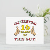 Carte Amusant 16ème anniversaire pour les garçons (Debout devant)
