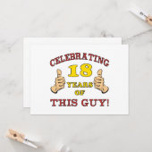Carte Amusant 18ème anniversaire pour les garçons (Devant/Arrière en situation)