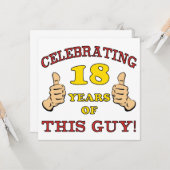 Carte Amusant 18ème anniversaire pour les garçons (Devant/Arrière en situation)