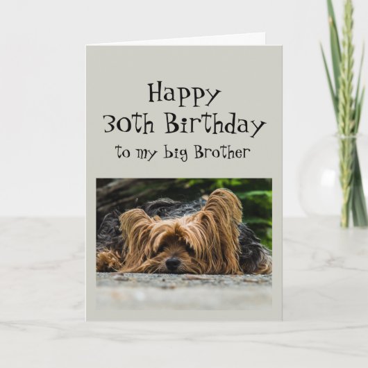 Carte Amusant 30e anniversaire Big Brother mignon chien  (Devant)