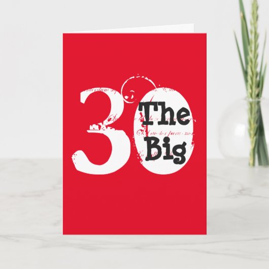 Carte Amusant, 30ème anniversaire, blanc, texte noir sur (Devant)