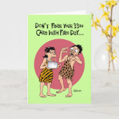 Carte Amusant 33ème anniversaire (Fleur jaune)