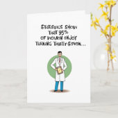 Carte Amusant 37ème anniversaire (Fleur jaune)