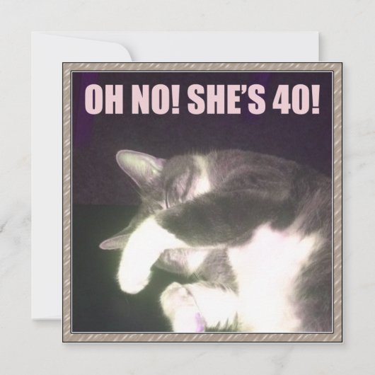 Carte Amusant 40e anniversaire (Chat) (Devant)