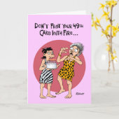 Carte Amusant 49ème anniversaire (Fleur jaune)