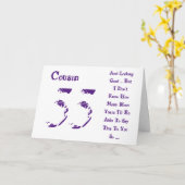 Carte Amusant, 55ème anniversaire, cousin, texte violet (Fleur jaune)