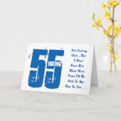 Carte Amusant, 55ème anniversaire, frère, texte bleu et  (Fleur jaune)