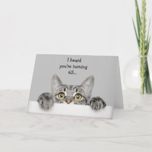Carte Amusant 65e anniversaire avec Humour animal chat