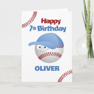 Carte Amusant 7ème anniversaire Thème de baseball