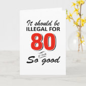 Carte Amusant 80ème anniversaire conceptions (Fleur jaune)