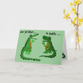 Carte Amusant Alligator parler au crocodile (Fleur jaune)