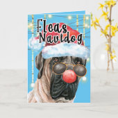 Carte Amusant anglais Mastiff puces de Noël navidog (Fleur jaune)