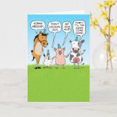 Carte Amusant Animaux de fête Conseils pour Anniversaire (Fleur jaune)