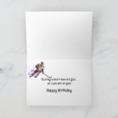Carte Amusant Anniversaire à courte main Hockey objectif (Intérieur)