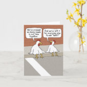 Carte Amusant Anniversaire de couple de poulet (Fleur jaune)