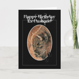 Carte Amusant Anniversaire Ex-Mari, Bison, Animaux Buffa