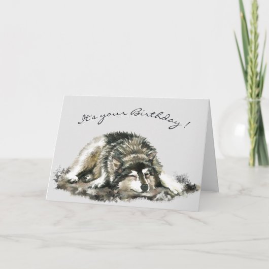 Carte Amusant Anniversaire Fatigué Napping Husky Dog Car (Devant)