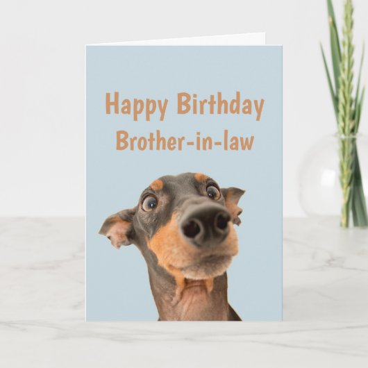 Carte Amusant Anniversaire Frère en chef Chien choqué an (Devant)