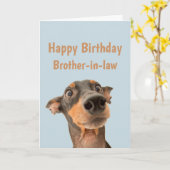Carte Amusant Anniversaire Frère en chef Chien choqué an (Fleur jaune)