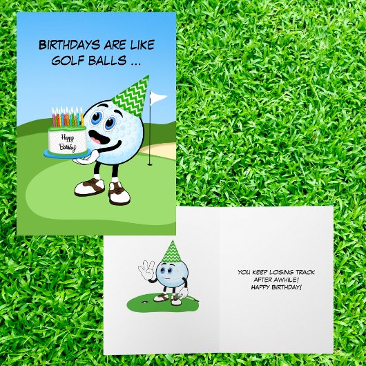 Carte Amusant Anniversaire Golf Ball