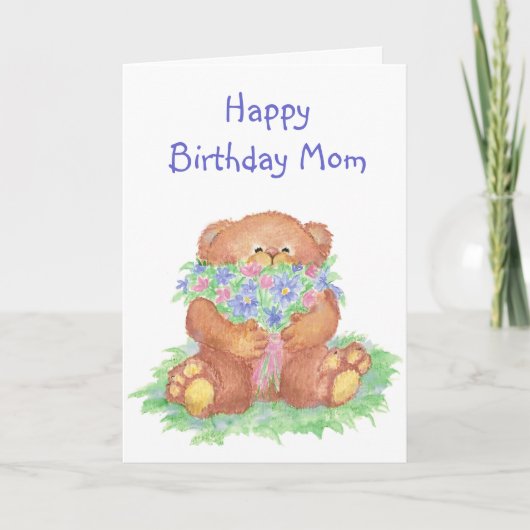 Carte Amusant Anniversaire Jour Citation mignonne Ours a (Devant)