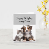 Carte Amusant Anniversaire Merveilleux Ami Cute Chien Ch (Fleur jaune)