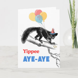 Carte Amusant Aye-aye Anniversaire Trouver Des Arbustes