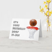 Carte Amusant Basketball Anniversaire (Fleur jaune)