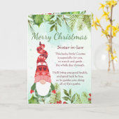 Carte Amusant belle-soeur Noël Lucky Gnome Blank Car (Fleur jaune)