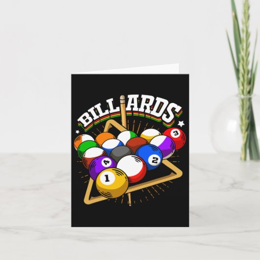 Carte Amusant Billard Design Pour 8 Et Pool Player (Devant)