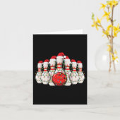 Carte Amusant bowling feux de Noël Joyeux bowling (Fleur jaune)