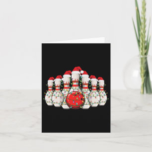 Carte Amusant bowling feux de Noël Joyeux bowling