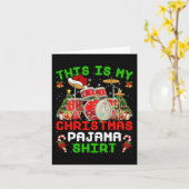 Carte Amusant C'Est Mon Kit Tambour Pyjama De Noël Chris (Fleur jaune)