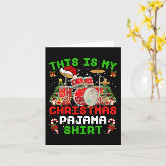 Carte Amusant C'Est Mon Kit Tambour Pyjama De Noël Chris (Fleur jaune)