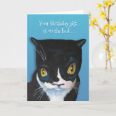 Carte Amusant Chat Anniversaire (Fleur jaune)