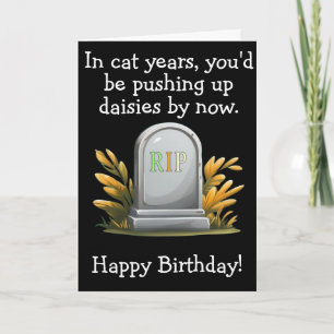 Carte Amusant Chat Anniversaire Cadeau Humour foncé thèm