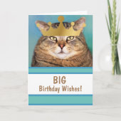 Carte Amusant Chat Gros voeux d'anniversaire (Devant)