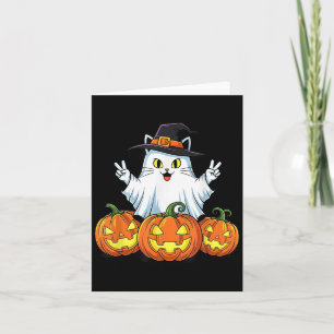 Carte Amusant Citrouille Fantôme Chat Boo Halloween Enfa