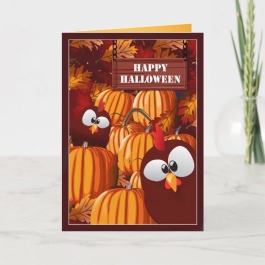 Carte Amusant Citrouille Patch Halloween Voeux (Devant)