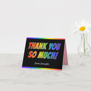 Carte Amusant, Coloré, Arc En Ciel "MERCI TELLEMENT !"